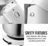 OVENTE 3.5-Quart Electric Kitchen Stand Mixer, 250-Watt Power, 5 Speed Control, White, 2 Blender Attachments SM680W