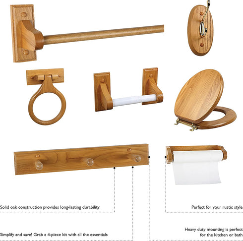 Design House Dalton Paper Towel Holder, Honey Oak, 13.75 in. L x 3.5 in. H x 4.6 in. D, Solid Wood