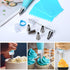 34Pcs Piping Bags and Tips Set - Bake Cake Decorating Kit with 24 Stainless Steel Tips and Reusable Silicone Bags
