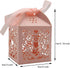 KPOSIYA 100 Pack Love Heart Laser Cut Wedding Party Favor Box Candy Bag Chocolate Gift Boxes with Ribbons