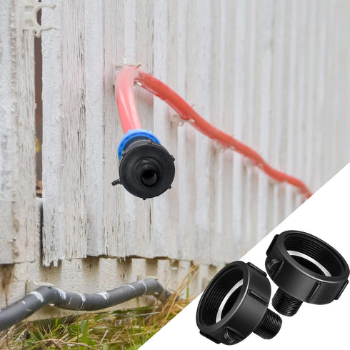 Zonon 2 Pieces IBC Tote Tank Adapter, Garden Hose Drain Plug Connector for Water Tank Hose Connection