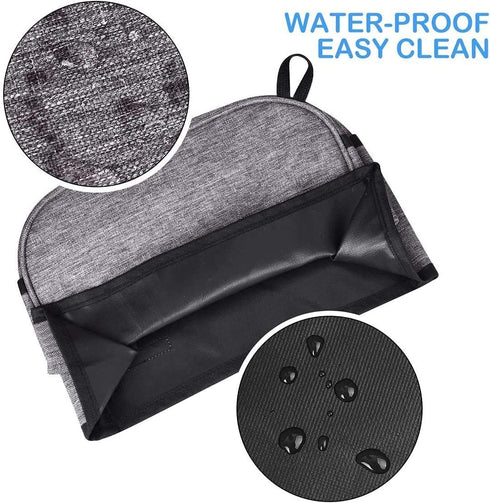 iFedio Toaster Cover 4 Slice with Storage Pockets, Washable & Waterproof Dust Cover (Grey)