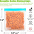 Reusable 10 Pack Gallon Food Storage Bags, BPA Free, Extra Thick Leakproof Silicone & Plastic Free for Travel