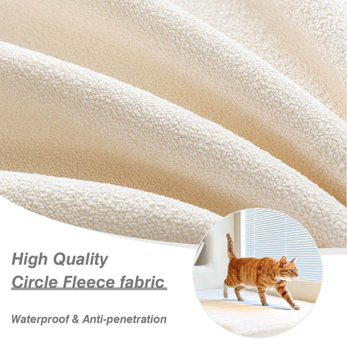 Custom Window Seat Cushions Indoor, Circle Fleece Bay Window Cushion, Waterproof Anti-cat Scratch Custom Bench Cushions