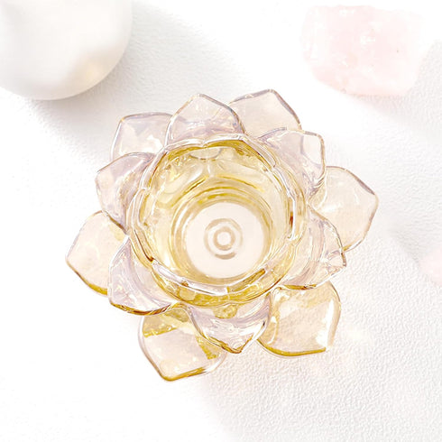 Holders,Set 8,Gold GOLDEAL Lotus Tealight Candle of Glass,Tea Light Holders,Votive Candle Holders Bulk,Pillar Candle