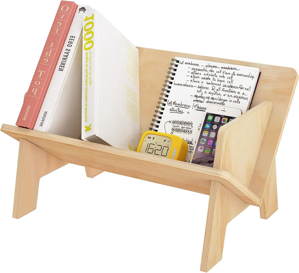 RekRang Wooden Tabletop Bookshelf Titled Desktop Bookshelf Cookbook Shelf,Small Bookcases for Magazine
