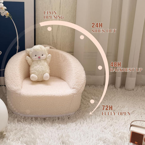 Hrebr 3-5 20.5'' Mini Toddler Chair Comfy Years Old - Compact Portable Toddler Chair with Carry Handle, Washable Cover