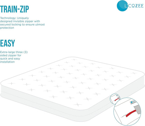 L'COZEE Waterproof Zippered Mattress Encasement Cover - Protector, Breathable, Full Size, Assure Sleep by