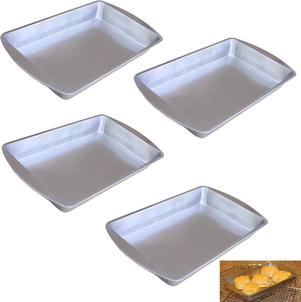 Metal Baking Pan Set, Cookie, Cake, Brownie, Biscuit Pans, Set of 4 (Small)