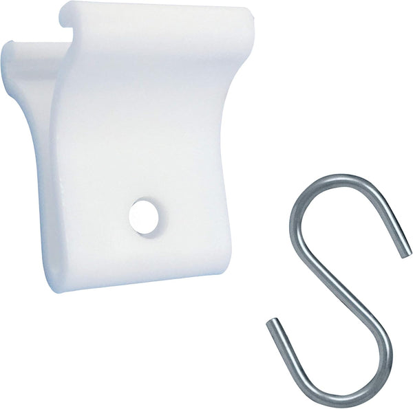 White Grid Clips with Drop Ceiling Hooks - 12 Pc Ceiling Hook Kit for Hanging Decorations