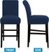 Flamingo P High Stretch Bar Stool Cover - Non Slip Pub Counter Stool Chair Seat Slipcover, Set of 4, Navy