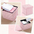 15x15x13 Inch, 265lbs Wenqik Pink Storage Ottoman Cube, Fluffy and Furry Square Foot Rest Stool, Foldable Storage