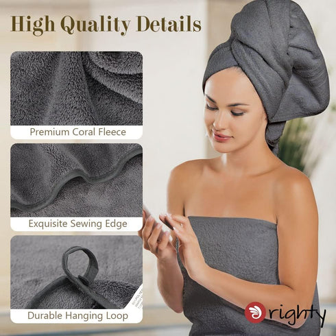 Orighty Microfiber Bath Towels Pack of 2 (27'' x 54'') - Soft, Highly Absorbent, Quick Drying for Body, Sport, Yoga,