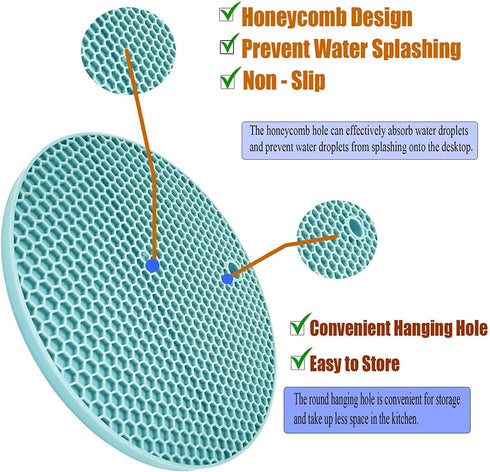 Extra Thick Silicone Trivets Heat Resistant Pot Holder and Oven Mitts, Set of 2 Flexible Mats for Countertop
