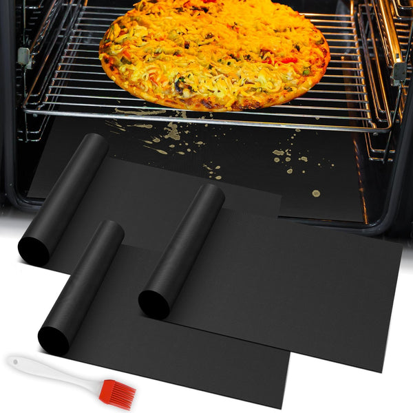 Oven Liners for Electric Gas Oven, 3 Pack Large Heavy Duty Non-Stick Oven Floor Protector Liner, Reusable Heat