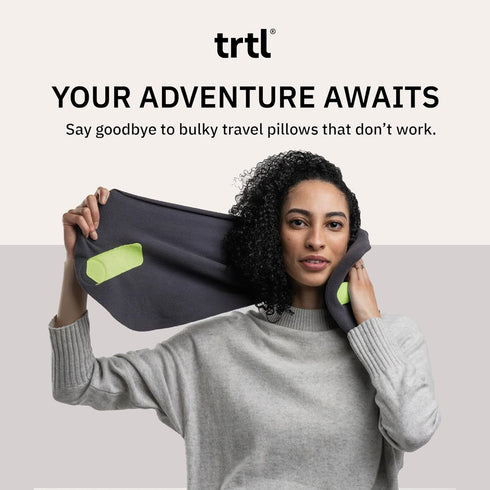 trtl Pillow - Super Soft Neck Support Travel Pillow - Scientifically Proven, Machine Washable - Grey