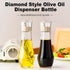 Summark 10 OZ Diamond Oil and Vinegar Dispenser for kitchen,Olive Oil Dispenser Bottle,Elegant Glass Cooking Oil