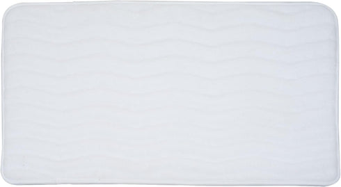 Microfiber Memory Foam Bathmat, Oversized Padded Nonslip Accent Rug for Bathroom, Kitchen, Laundry Room, Wave Pattern