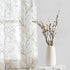 FMFUNCTEX Window Valance Curtains, Yellow Grey Tree Branch Print on Semi Sheer White, 50 x 15 Inches