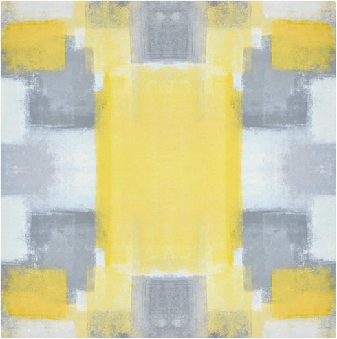 ALAZA Grey and Yellow Abstract Art Painting Cloth Napkins - Set of 6 Reusable Washable Polyester Dinner Napkins