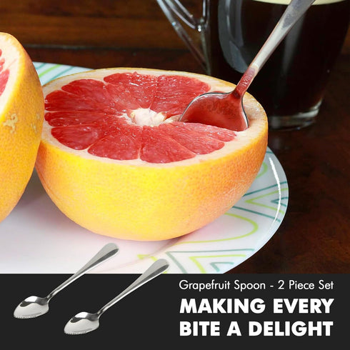 Chef Craft Select Serrated Grapefruit Spoon - 9 inch 2 piece set, Stainless Steel