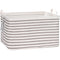Sea Team Collapsible Canvas Fabric Storage Basket, Rectangle Waterproof Bin with Handles, 16.5 x 11.8 x 9.8 Inches