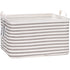 Sea Team Collapsible Canvas Fabric Storage Basket, Rectangle Waterproof Bin with Handles, 16.5 x 11.8 x 9.8 Inches