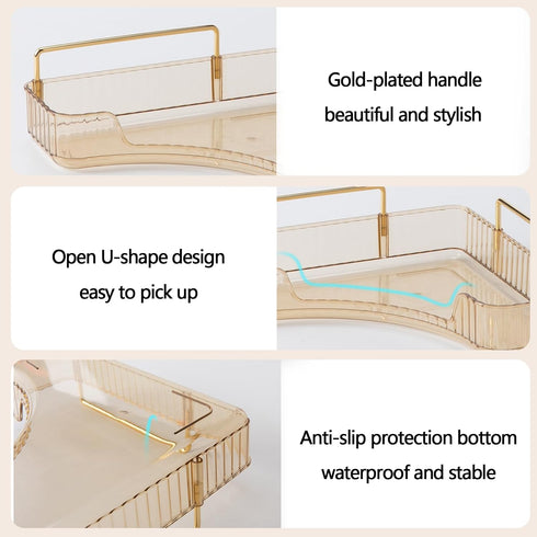 2-Tier Counter Countertop shuang qing Corner Bathroom Organizer Classic Storage Shelf for Makeup, Perfume & Toiletries