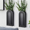 Dnnnii 2 Pack Wooden Wall Vase Set - Black Finish Modern Farmhouse