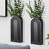 Dnnnii 2 Pack Wooden Wall Vase Set - Black Finish Modern Farmhouse