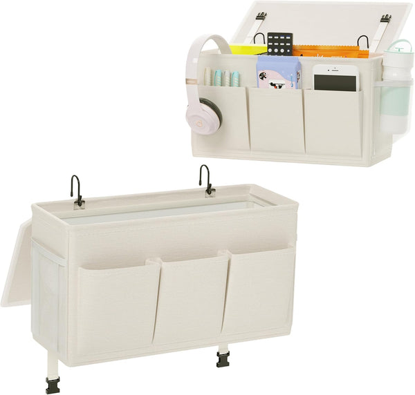 Edudif Dual-purpose Bedside Caddy Bedside Organizer, Bed Caddy with 6 Pockets, Versatile