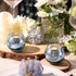 Set 12, Volens Round Blue Votive Candle Holders of Blue Wedding Centerpiece Table Decorations, Mercury Glass Tealight