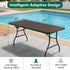 6ft Folding Table, Foldable Picnic Table Portable Table for Indoor Outdoor Use Heavy Duty Plastic Table Camping Table