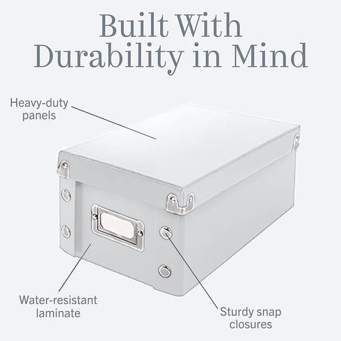 Snap-N-Store CD Storage Box - Pack of 1/2 - Durable Disc Holder with Lid to Store for Discs (1 Pack - DVD, White) by Snap-N-Store