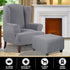 PrinceDeco Stretch Ottoman Cover Ottoman Slipcovers Square for Living Room Foot Stool Stretch Covers to Fit Ottoman