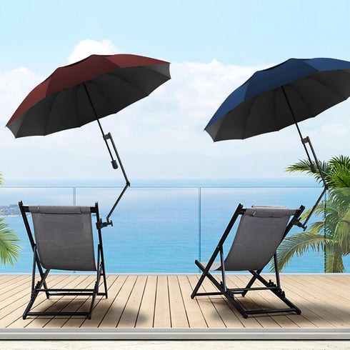 DUOUPA 50+ 360 Patio Umbrellas UPF Adjustable Shade Umbrella,Beach Umbrella with Universal Clamp,Beach Clamp on