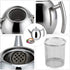 Durable Stainless Steel Teapot, Tea Coffee Pot Water Kettle with Filter, Large Capacity (1L)