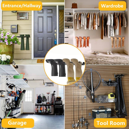 Plowatxi 4 Closet, Boot Rack, Pair Wader Hangers Wall Mount Shoe Rack - Sturdy Heavy Duty Boots Storage Organizer Tall