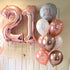 40 Inch Rose Gold Number Balloons, Giant Jumbo 12 or 21 Foil Mylar Helium Balloons for Birthday Anniversary Party