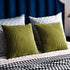 DEZENE 18x18 Moss Green Throw Pillow Cases, 2 Pack Original Striped Velvet Decorative Covers