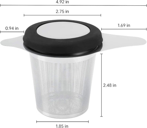 Two Pack Tea Infuser Basket, Stainless Steel Tea Strainer, Tea Filter with Small Strainer and Lid, Tea Diffuser for