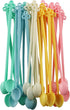 60PCS Candy Color Plastic Mini Coffee Tea Beverage Blender - Disposable Stirrers Spoon Sticks for Adjusting Sauce
