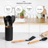 Kitchen Utensil Set, 13 pcs Non-Stick Silicone Cooking Utensils Spatula Set with Ceramic Holder, Black Holder