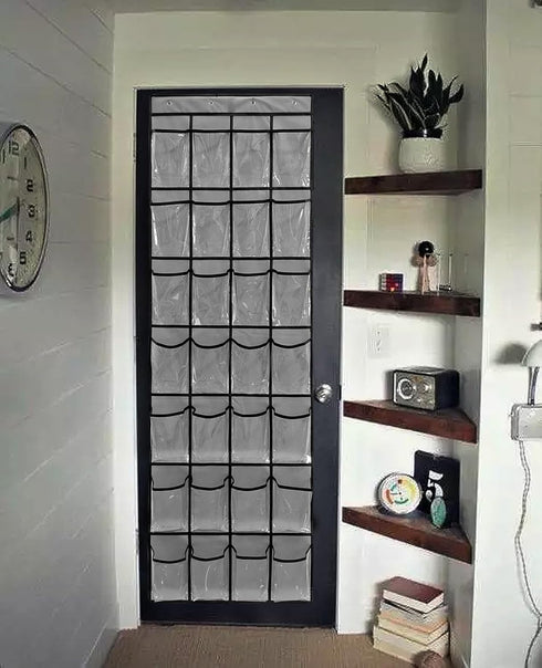 28 1 Pack Closet 4 Large Transparent Pockets Over The Door Shoe Organizer Sturdy Hanging Shoe Rack for Door Sneakers