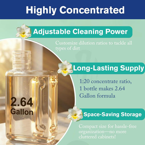 20X 2.64 (1 Pack 16.9 FL.oz, 1:20) Highly Scented Fragrance Steam Mop Solution Concentrated Makes Gallon Formula