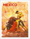Mexico - Vintage Travel Poster by Carlos Ruano Llopis c.1944, Bullfighting Matador, Fine Art Matte Paper Print, 11x14in
