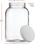 2 Pack 1 Gallon Glass Jar With Lid - Large Airtight Metal Lids, BPA-Free, Wide Mouth Sun Tea Jar for Storage