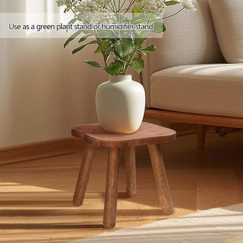 Jurath 9.3inch) Wooden Step Stool for Adults Step Stool for Toddlers Plant Stool Small Wooden Stool with Four