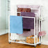 6 Freestanding Towel Rack for Bathroom Rolling Towel Storage Cart On Wheels Blanket Ladder with Shelf & Hooks, Outddoor
