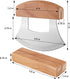 Hanaive 2 Pack 4 x 5 inch Mezzaluna Ulu Knife Salad Veggies Rocker Chopper Slicer Cutter Mezzaluna Knife with Wooden Display Stand for Kitchen Cutting Chopping Knives Chef Cleaver by Hanaive
